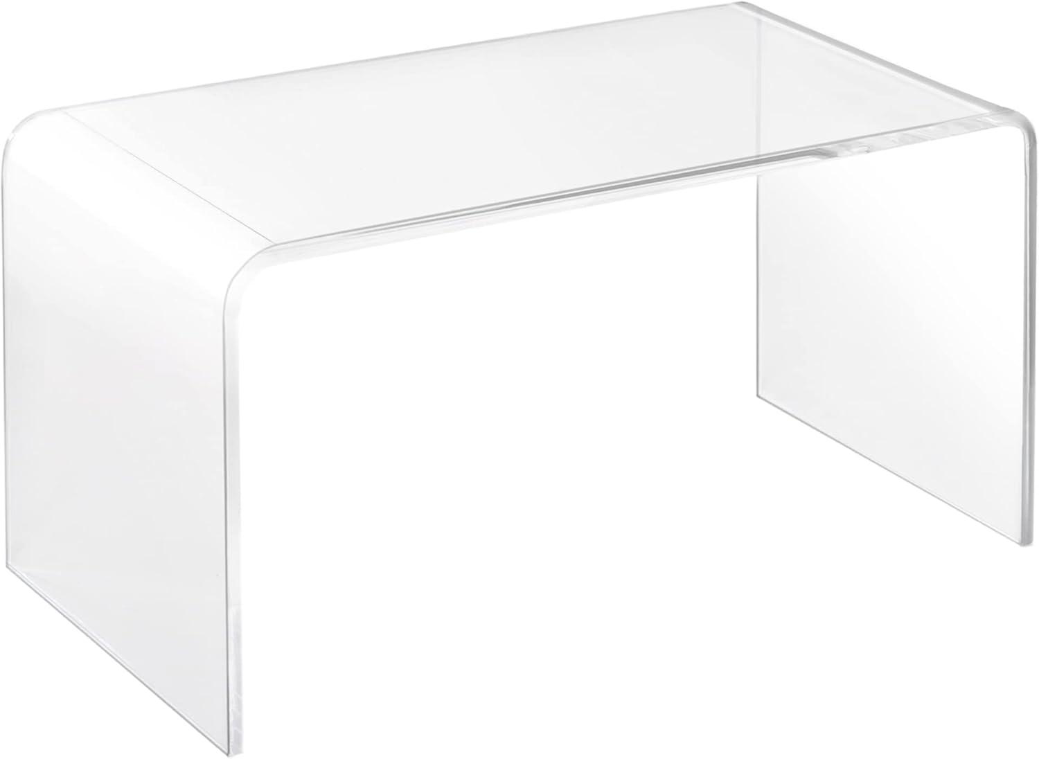 HOMCOM 32" Long Rectangle All Acrylic 15mm Thick Waterfall Coffee Table, Clear