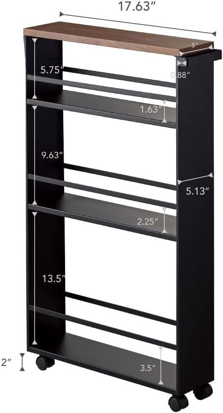 Tower Slim Rolling Storage Cart with Handle