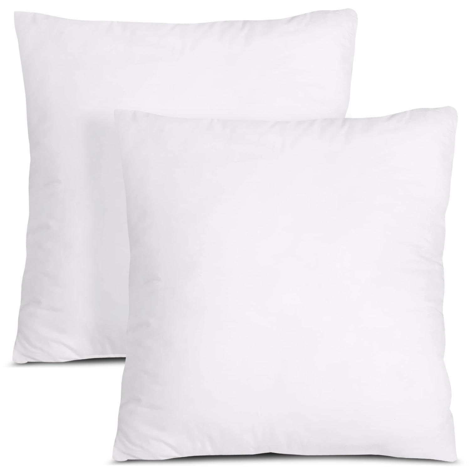 THROW PILLOW, SOFA PILLOW, OUT DOOR PILLOW, COUCH PILLOW, BEDDING PILLOW Inserts (Set of 2, White), 18x18 Inches - Lightweight Fillers for Sofa, Bed, and Home Décor (18x18 Inch (Pack of 2)