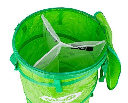 Camco 42983 Pop-Up Recycle Container with Zip-to-Close Lid - 18" x 24", Green