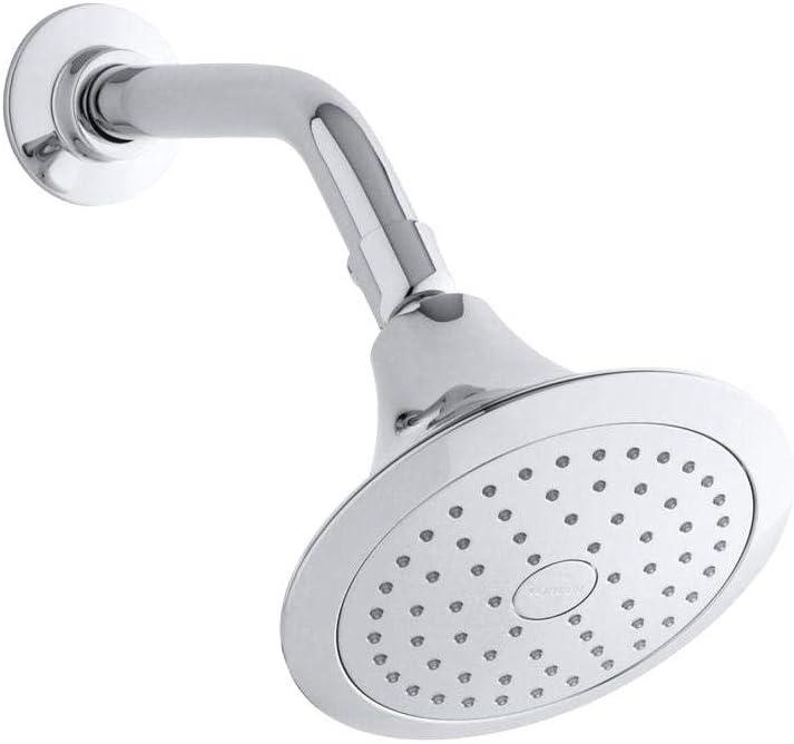 Kohler K-10327-SN Forte 1-Spray 5.5" Polished Chrome Single Wall Mount Showerhead