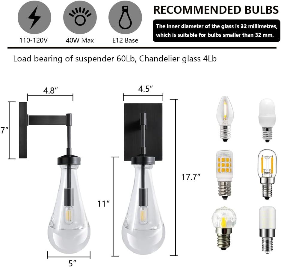 Raindrop Thick Crystal Arm Wall Sconce