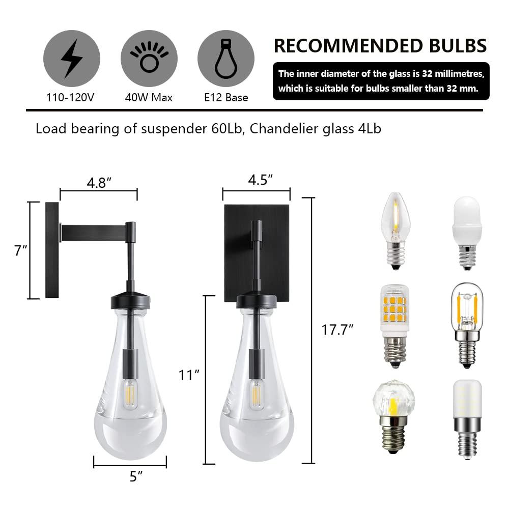 Raindrop Thick Crystal Arm Wall Sconce