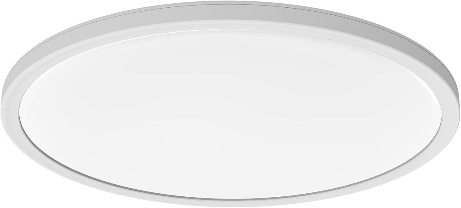 White Round LED Flush Mount Ceiling Light with Acrylic Shade