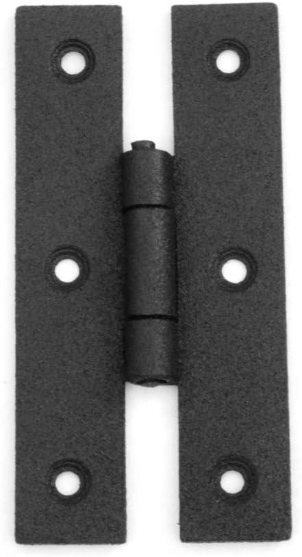 Black H Flush Hinge 3" L Wrought Iron with Hardware