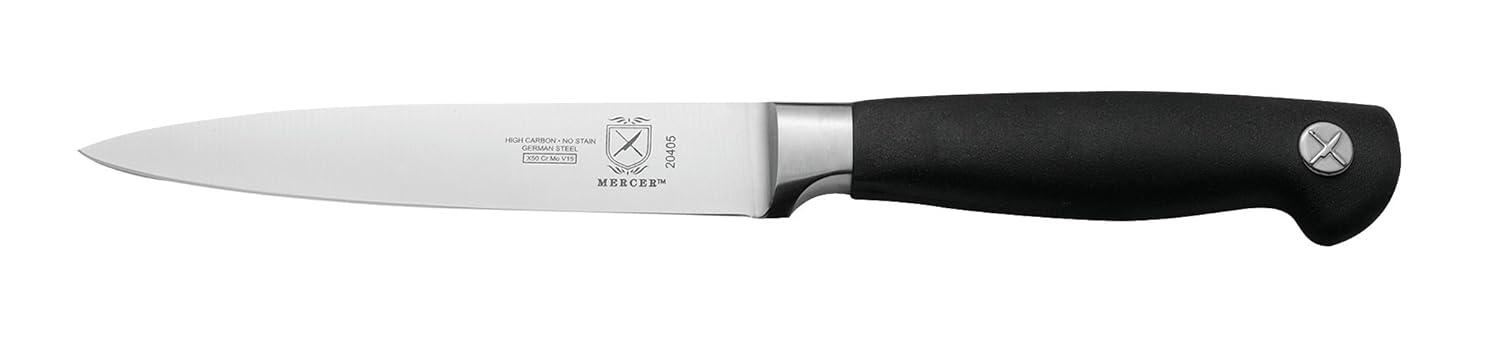 Mercer Culinary Genesis 6-Piece Knife Set with Wood and Glass Block