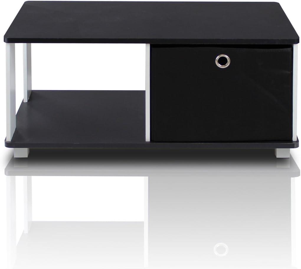 Furinno 99954BK/BK Coffee Table with Bin Drawer, Black