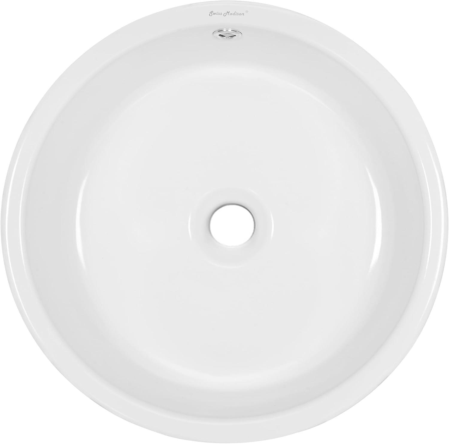Swiss Madison Monaco Round Ceramic Bathroom Vessel Sink SM-VS252MW