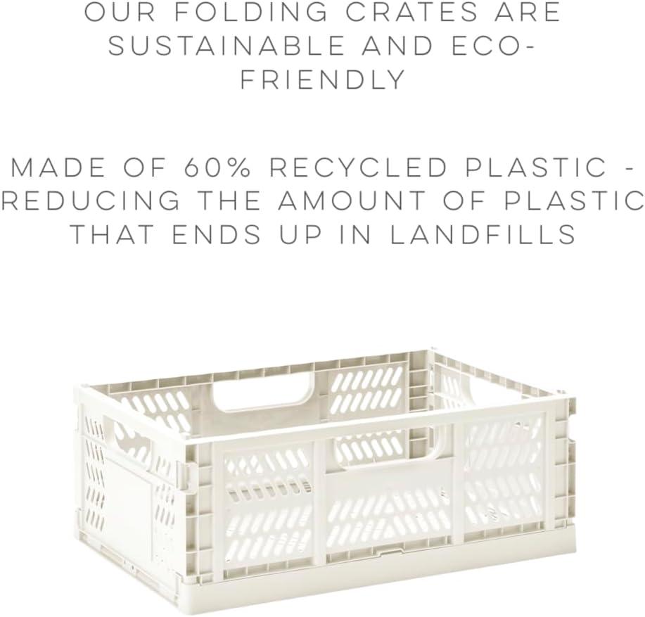 3 Sprouts 3 Sprouts - Recycled Plastic Crates - Pack of 2 - Sand