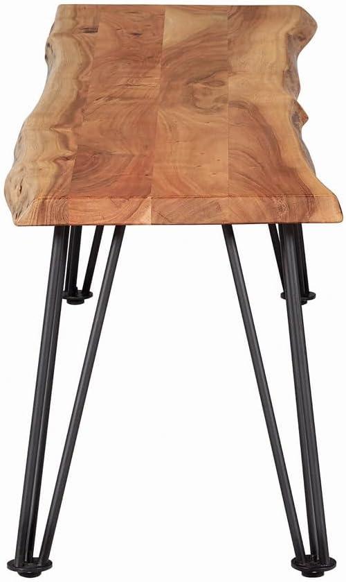 Coaster Sherman Wood Live-edge Bench Natural Acacia and Matte Black
