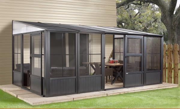 Charleston Wall Solarium 10 Ft. W x 10 Ft. D Metal Patio Gazebo