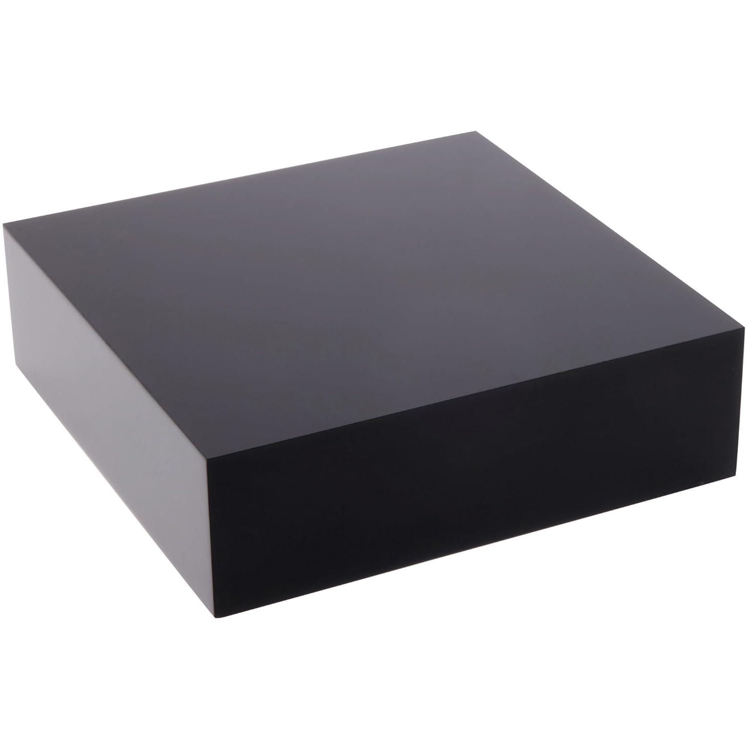 Plymor Black Polished Acrylic Square Display Block, 1" H x 3" W x 3" D
