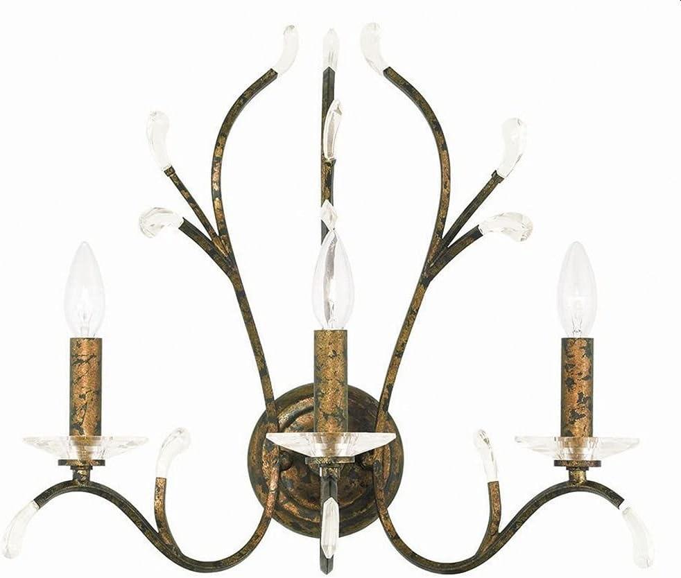 Serafina 3-Light Bronze Sconce with Clear Crystal Accents