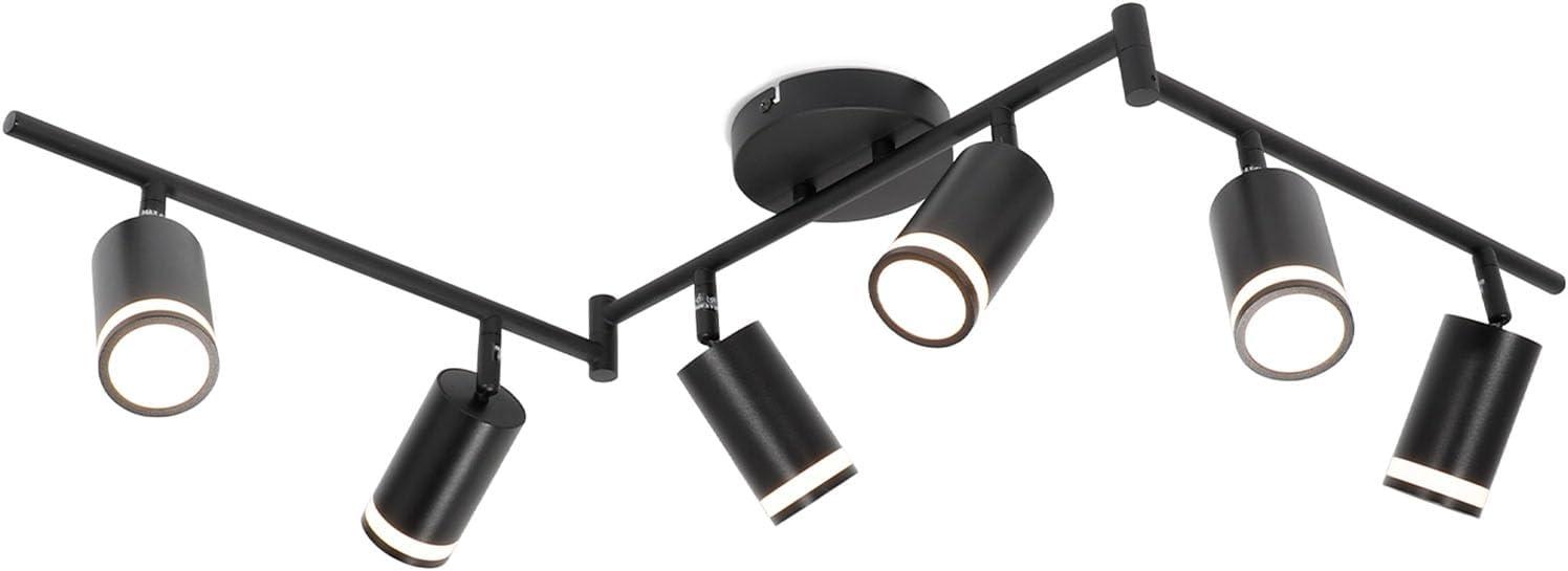 Modern Black Aluminum 6-Light Adjustable Track Lighting Kit