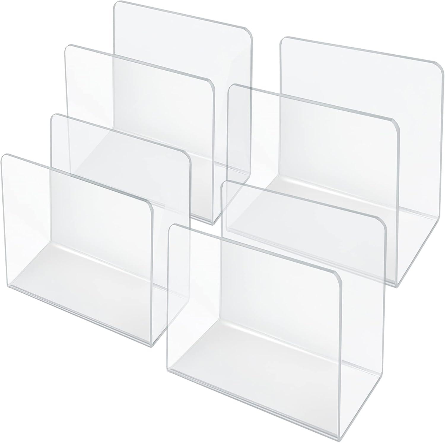 Azar Displays Clear Acrylic Desk File Holder- Large, 4-Pack