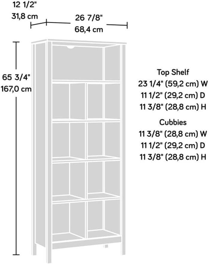 Sauder 65.748" 9 Cube Storage Vertical Bookcase Blade Walnut