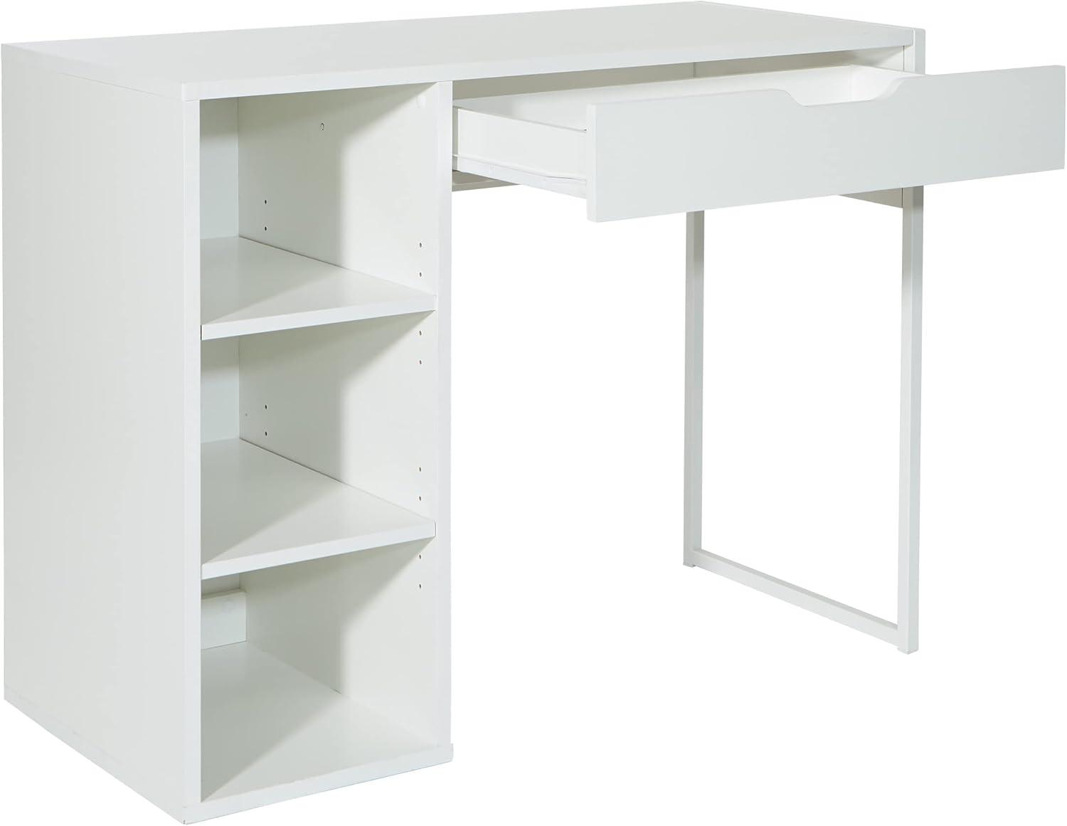 Ravel 40"W Desk in Engineered Wood White Finish by OSP Home Furnishings