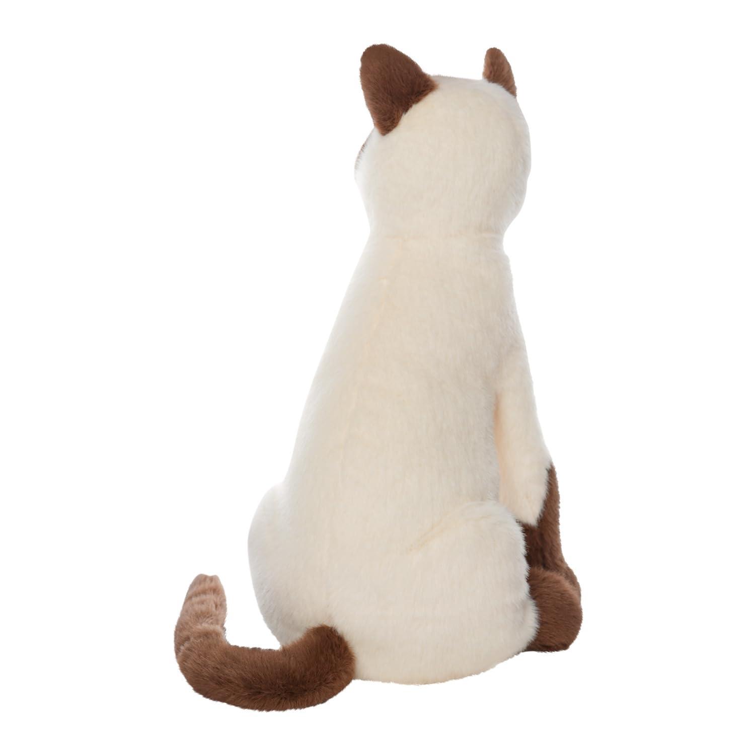 Cream and Brown Plush Siamese Cat Stuffed Animal Companion