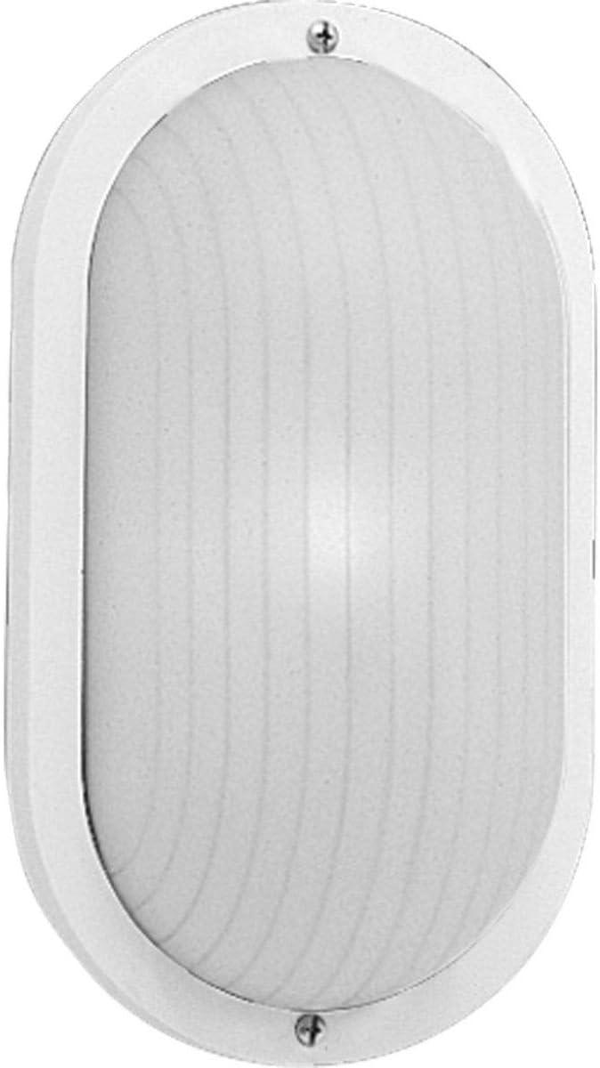 Progress Lighting, Bulkhead Collection, 1-Light Wall/Ceiling Mount, White, Polycarbonate Shade