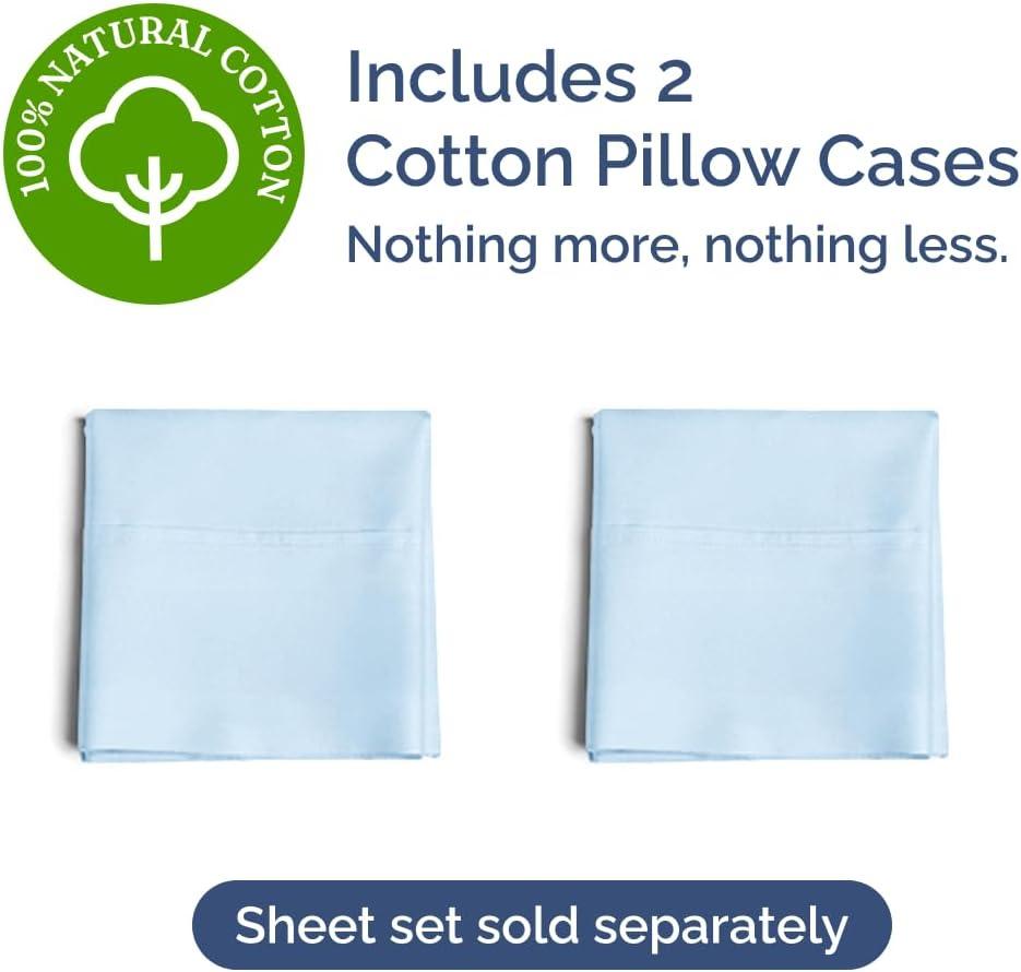 CGK Linens Hotel Quality 400 Tread count 100% Cotton Pillowcase Covers - Set of 2
