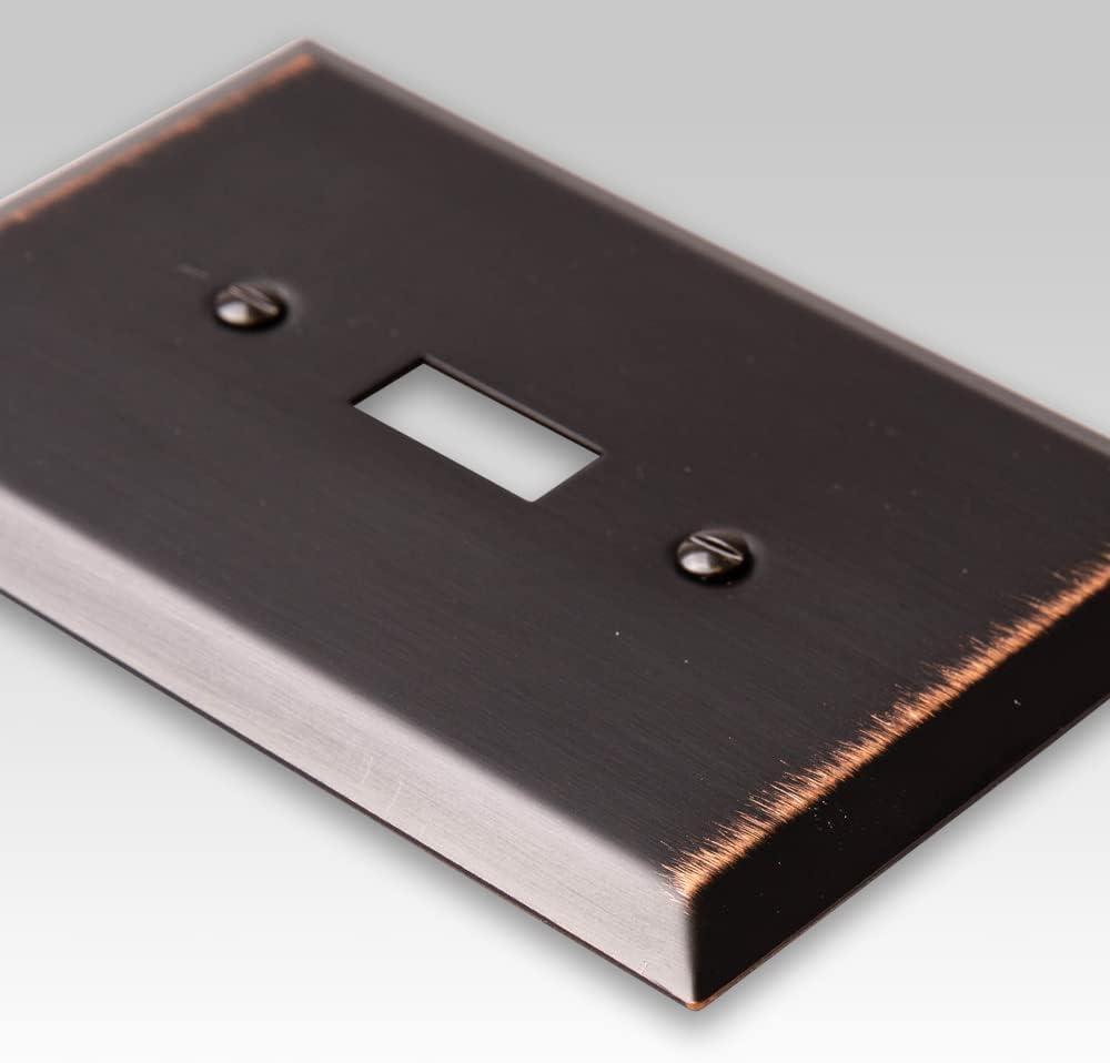 Amerelle 463TDB Oversized Wallplate, 1 Toggle, Steel, Aged Bronze, 1-Pack