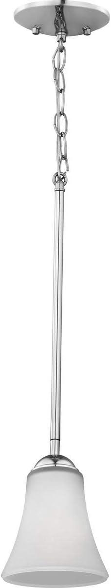 Progress Lighting, Angelic Collection, 1-Light Mini-Pendant, Polished Chrome, Etched Glass Shade
