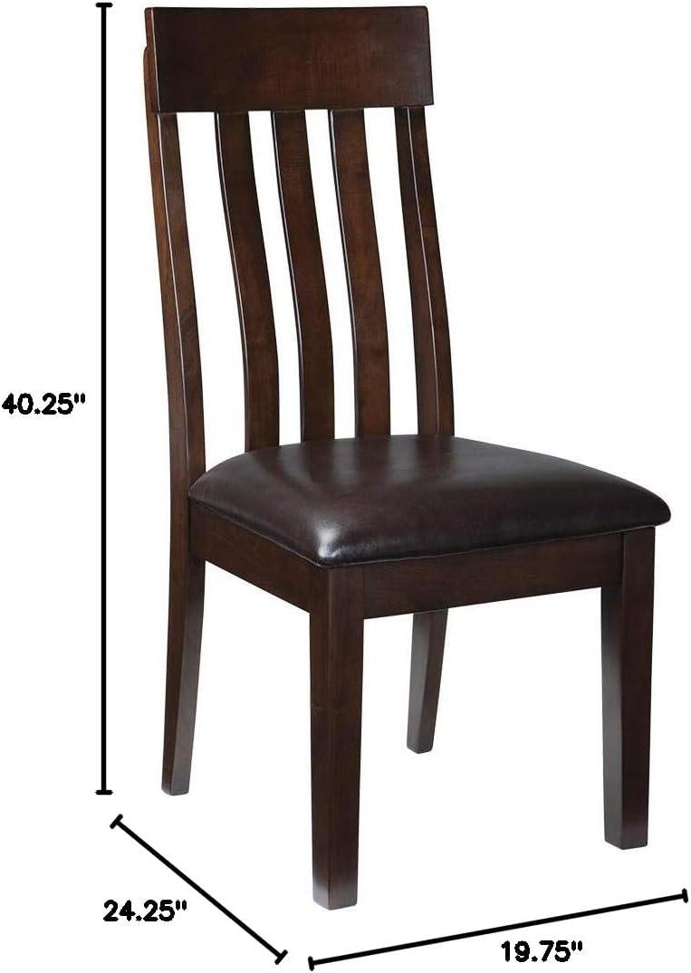 Haddigan Dark Brown Upholstered Wood Side Chair Set