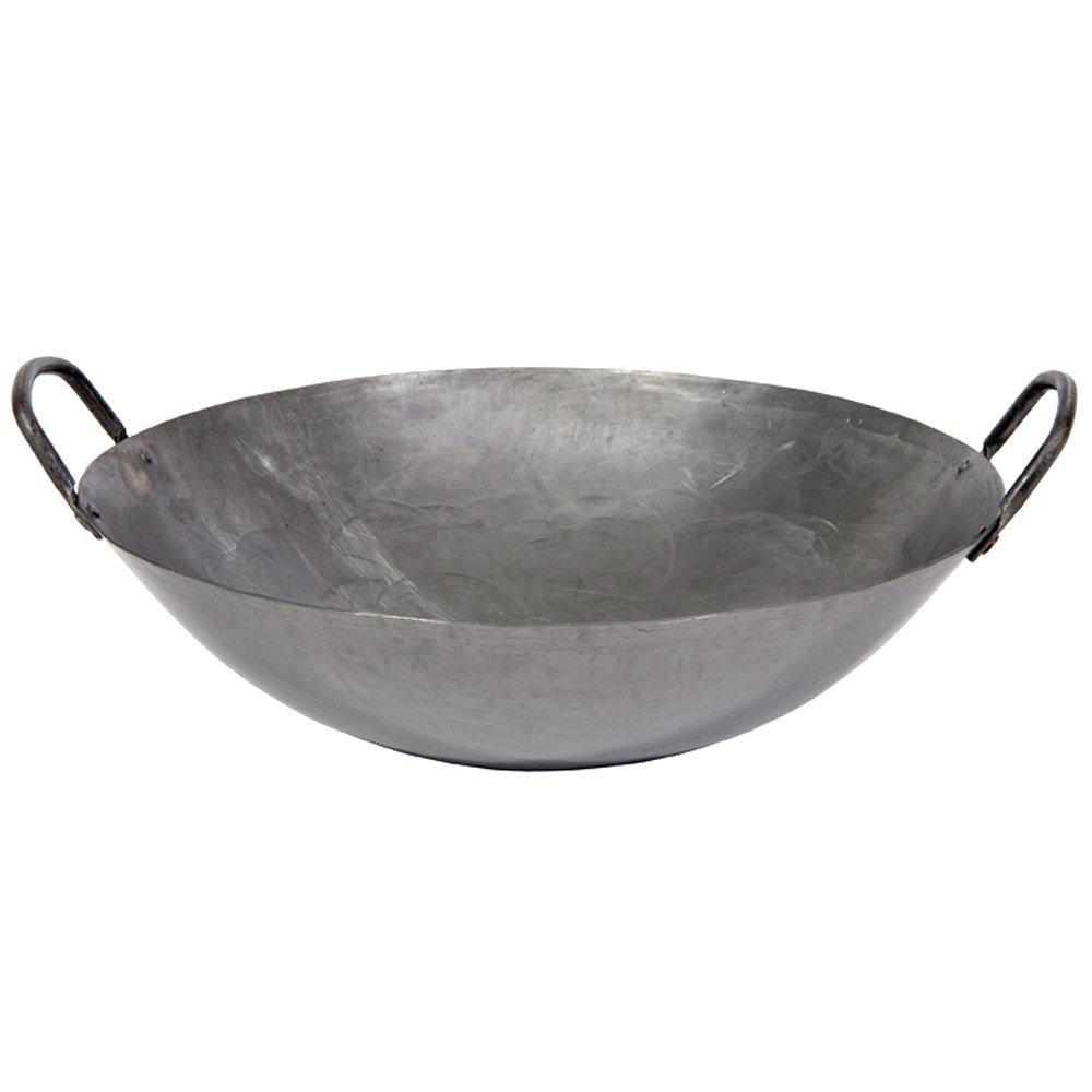 30" Hand Hammered Steel Cantonese Wok with Riveted Handles