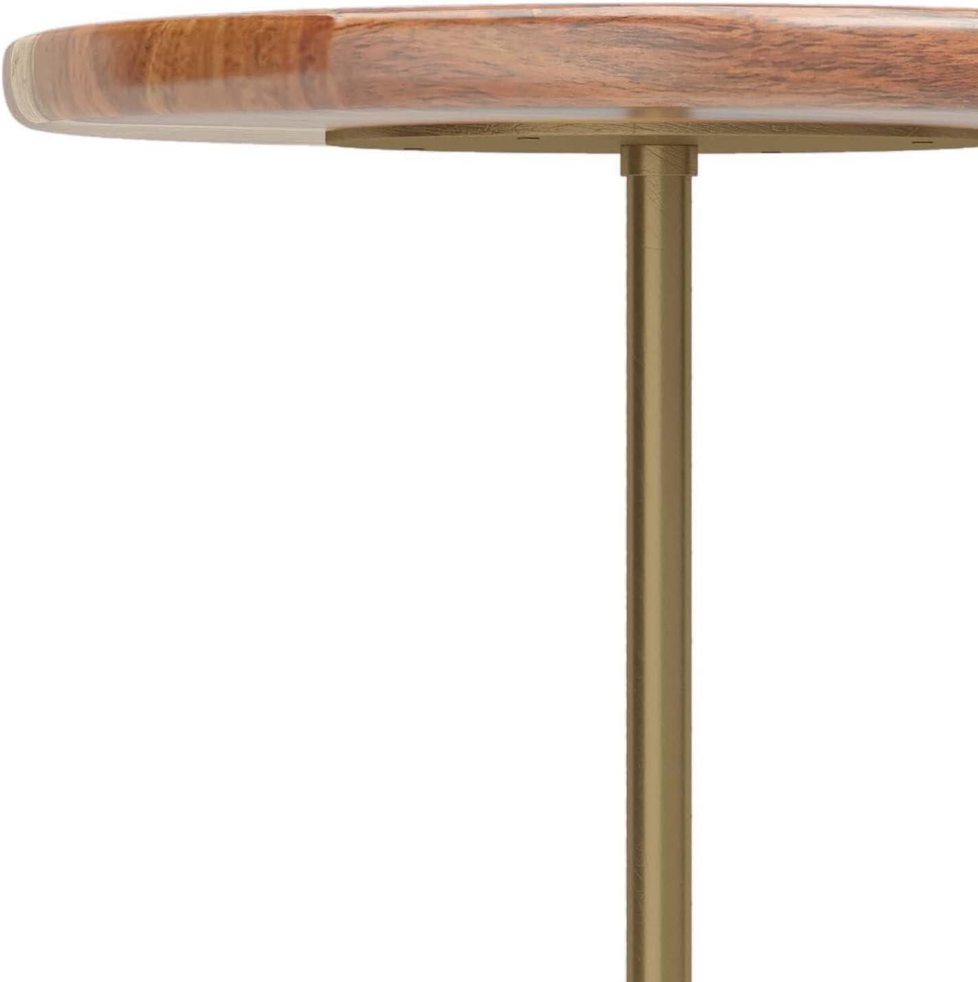 Simpli Home Becker Modern 15 inch Wide Metal Side Table in Natural