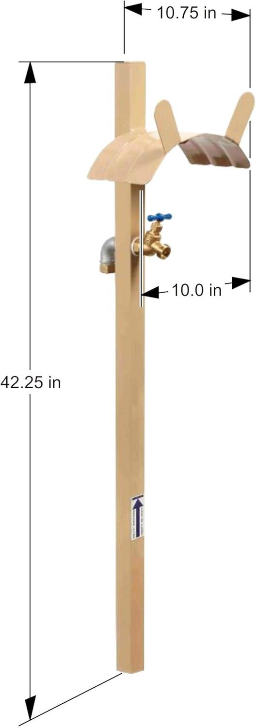 Beige Steel Hose Hanger with Brass Faucet