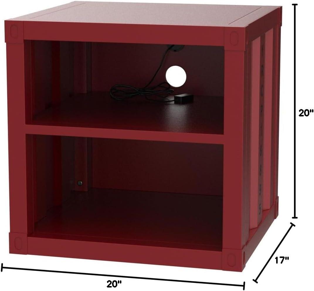 F&L Homes Studio Cargo Metal Nightstand W/USB