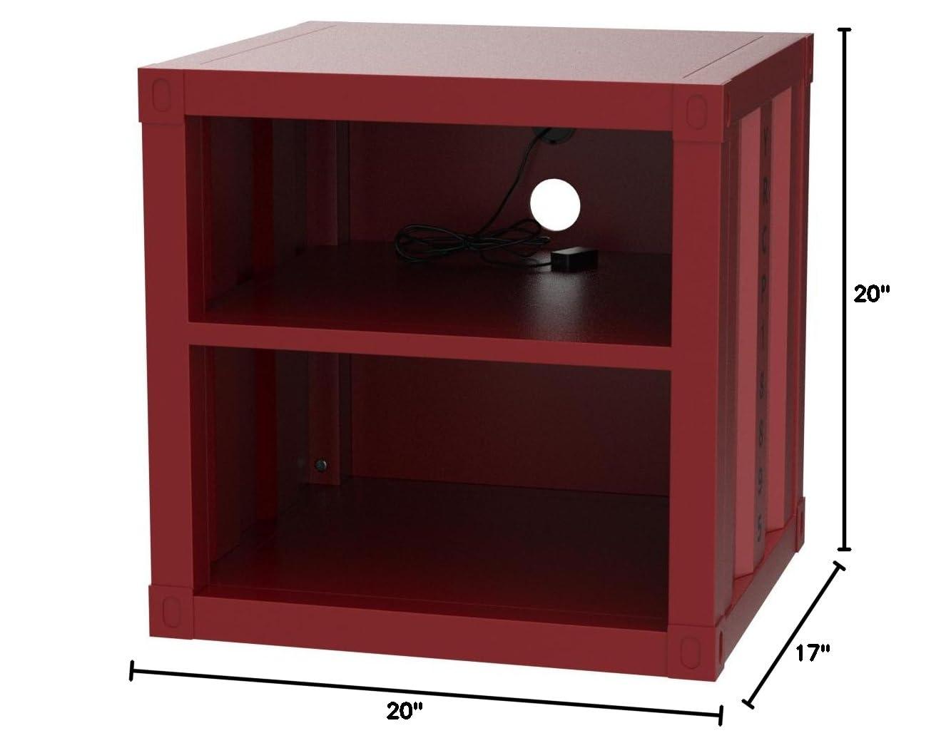 F&L Homes Studio Cargo Metal Nightstand W/USB