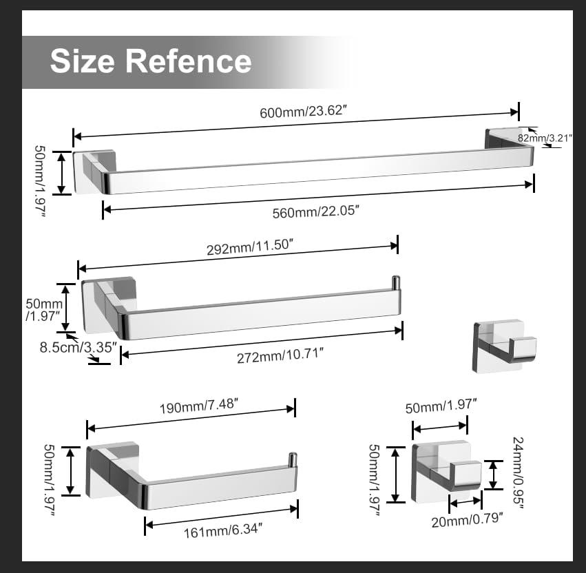 5-Pieces Bathroom Hardware Accessories Set,Towel Racks for Bathroom Wall Mounted.