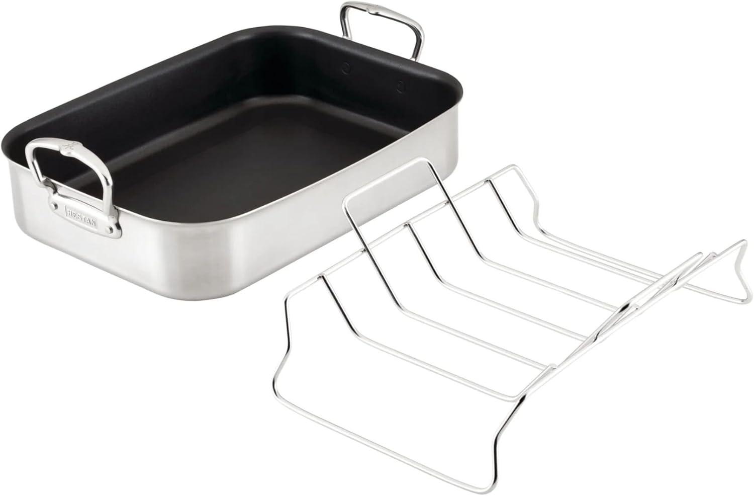 Provisions 17.25 x 12.4" x 3.54" Large Classic Nonstick Roaster with Rack (42cm x 30cm x 9cm)