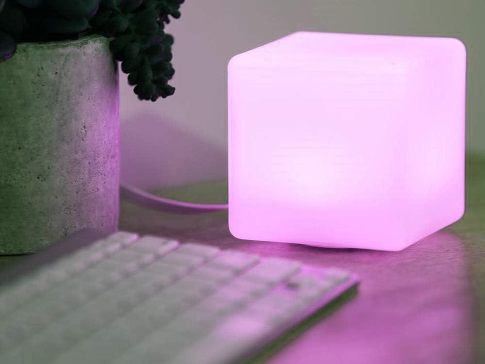 8-Inch RGB Color-Changing LED Cube Lamp with Remote