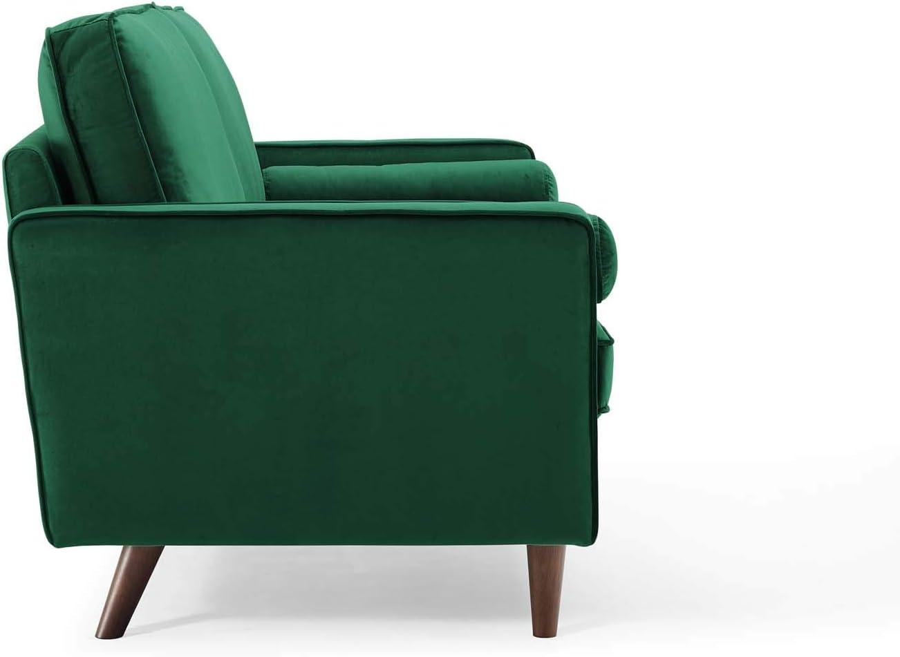 Modway Valour Performance Velvet Loveseat in Green