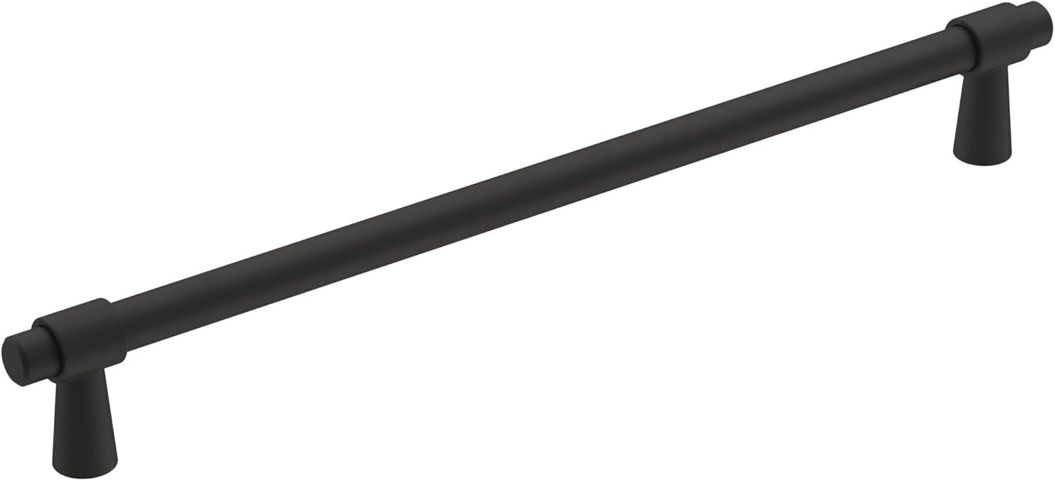 Amerock Destine 8-13/16 inch (224mm) Center-to-Center Matte Black Cabinet Pull