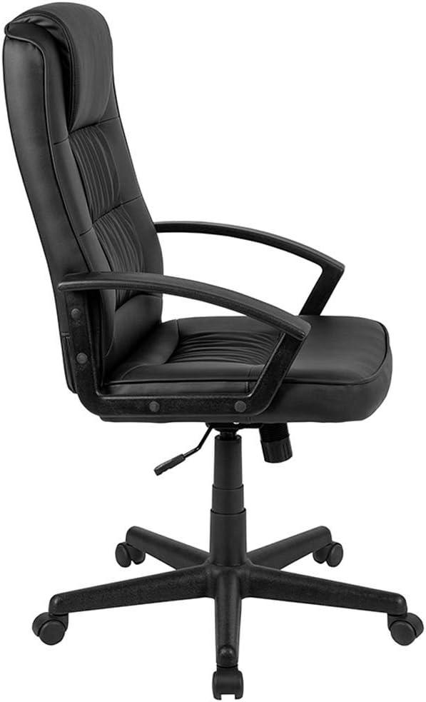 Flash Furniture Biscayne Flash Fundamentals High Back Black LeatherSoft-Padded Task Office Chair with Arms