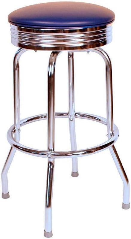 Chicago Bears Retro Blue Chrome Swivel Bar Stool, 30 in.