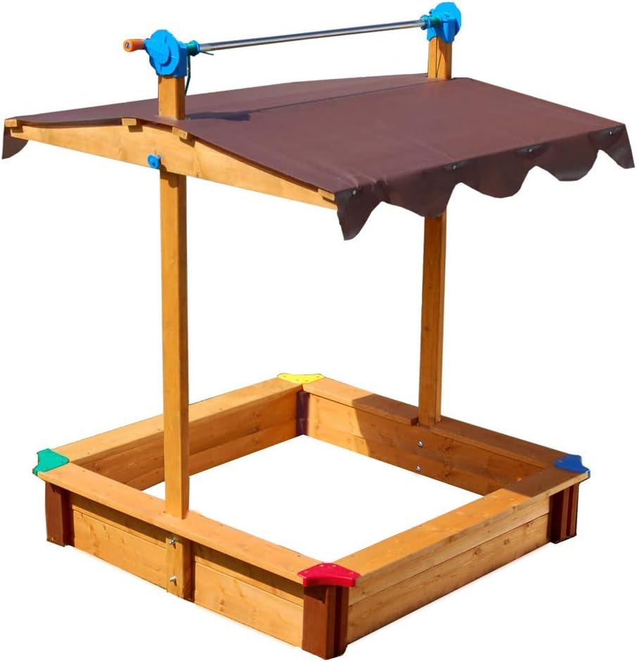 Exaco Exaco 40'' x 51'' Solid Wood Sandbox with Cover