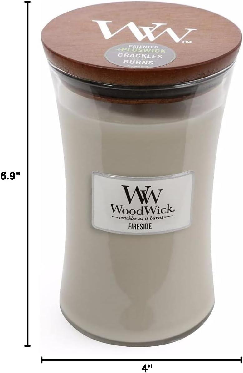 Woodwick Large Hourglass Candle, Fireside, 21.5 oz.