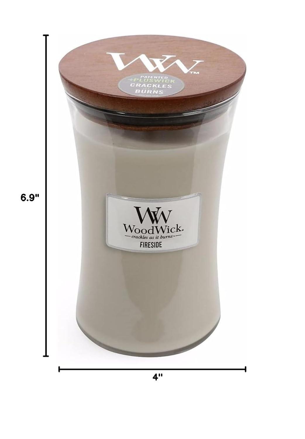 Woodwick Large Hourglass Candle, Fireside, 21.5 oz.