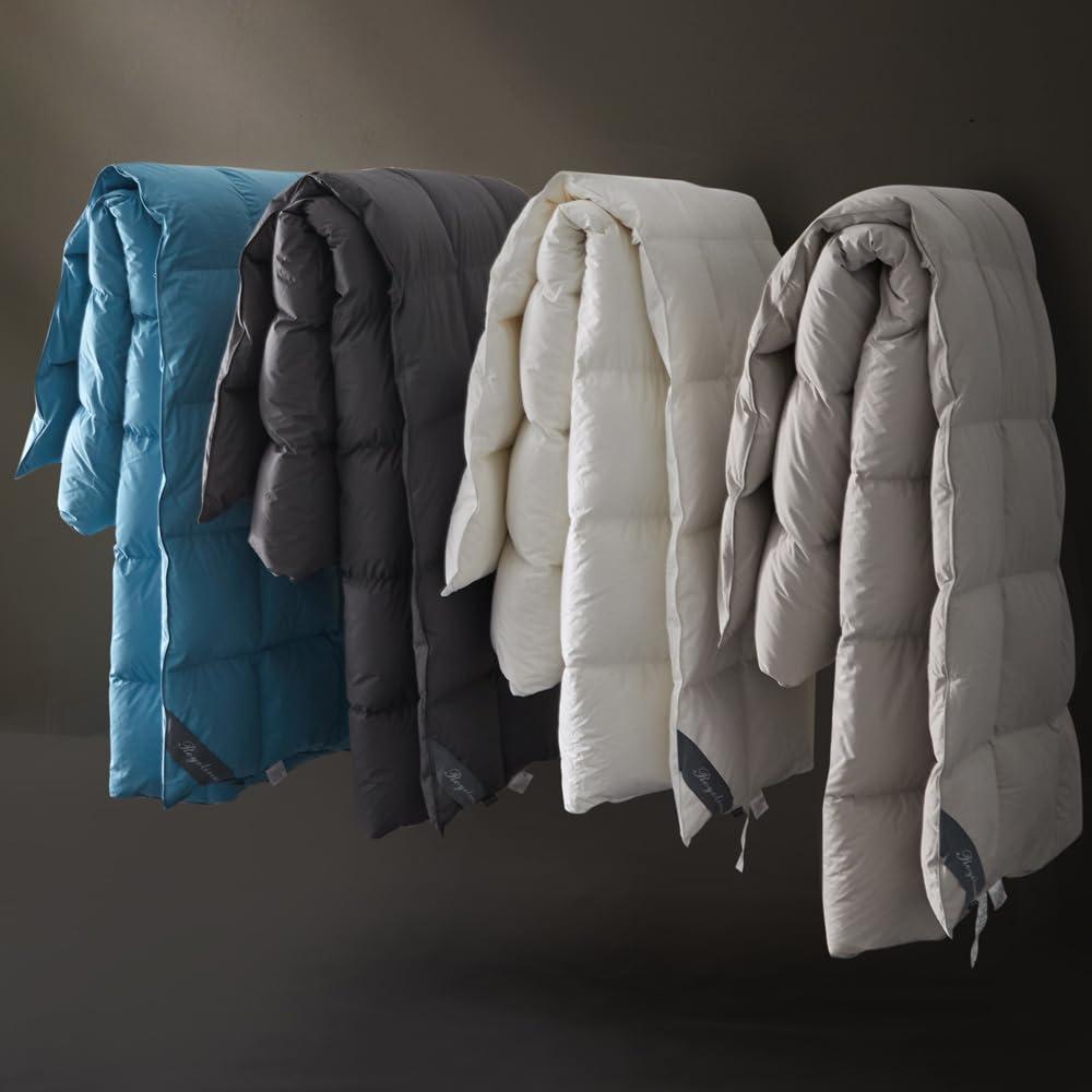 Royoliving Premium Heavyweight Feathers Down Comforter 100% Cotton Cover White Winter Down Proof Thickened King Size Duvet Insert with Corner Tabs (106x90, 70 Oz)