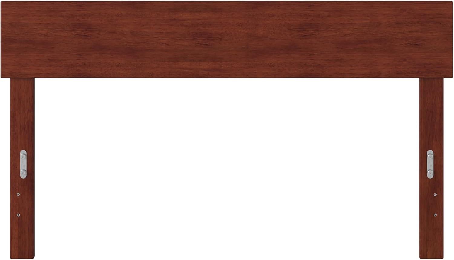 Full Boston Headboard Walnut - AFI: Satin Stained, Wood Frame Mounted, USB Charging Port, 32" Height