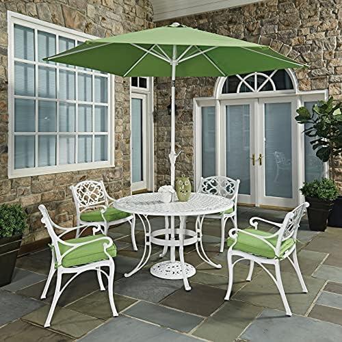 Homestyles Sanibel Aluminum Outdoor Dining Table in White