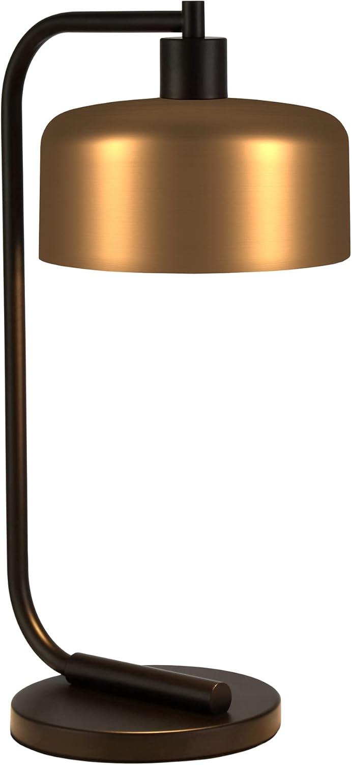 Evelyn&Zoe Mid-Century Modern Metal Table Lamp with Brass Shade