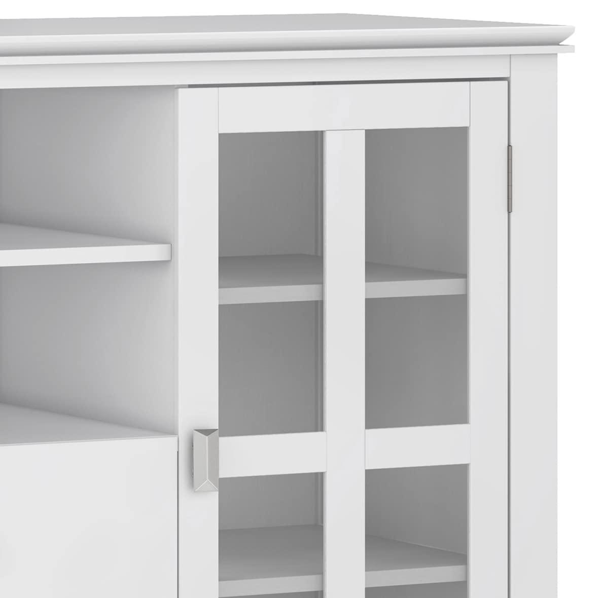Simpli Home Artisan 53"W Solid Wood Contemporary Tall TV Stand for TVs up to 60" with Adjustable Shelves