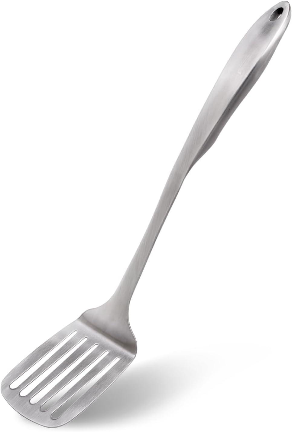 Zulay Kitchen 14.8 inch Slotted Turner -  Stainless Steel Heavy Duty Metal Spatula With Easy Grip Handle