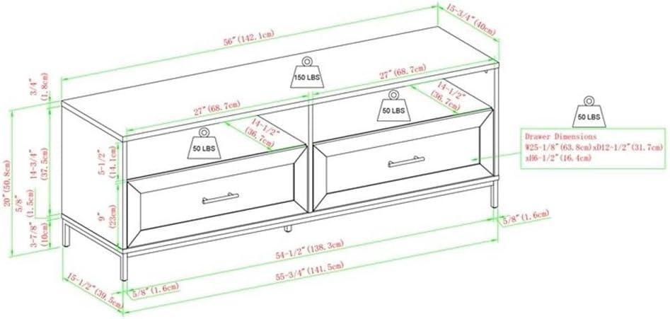 Braxten 58" 2-Drawer TV Stand for TVs up to 60"