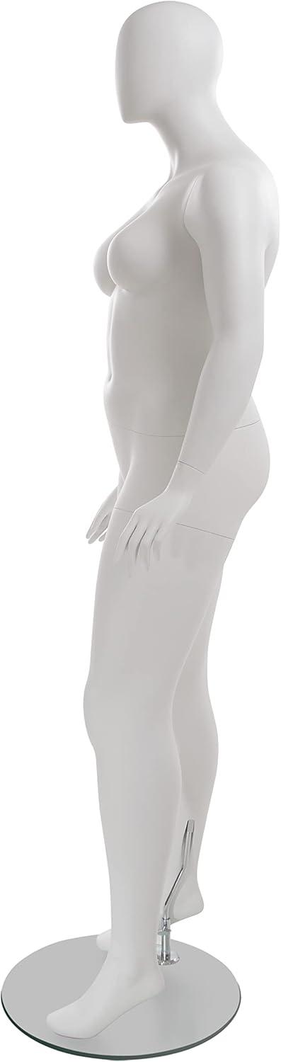 Amber Plus-Size Headless Mannequin with Matte White Finish